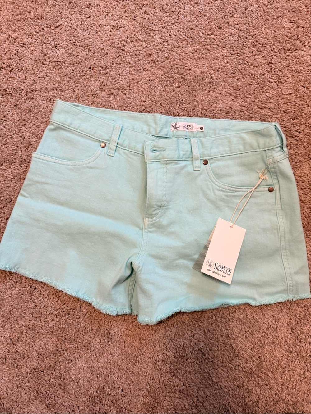 Carve Designs Women's Mint Denim Shorts Oahu 4